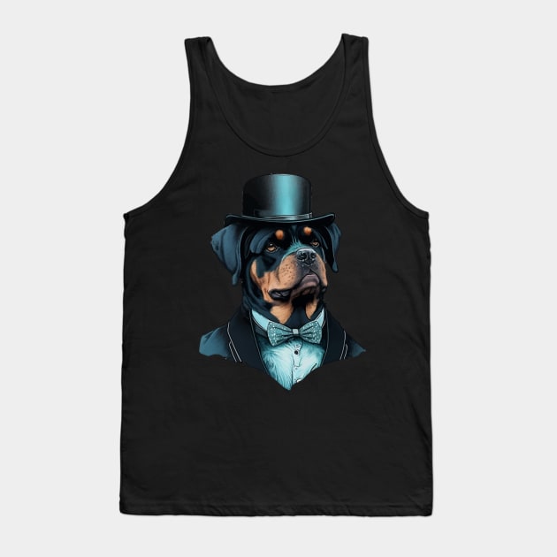 Rottweiler Funny Top Hat Tank Top by K3rst